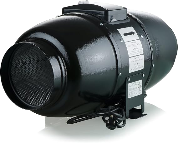 VENTS-US TT Silent M 200 Metal Mixed Flow Booster Fan for High Static Pressure Applications, up to 473 CFM - Booster Ventilation Fan for 8 Inch Duct
