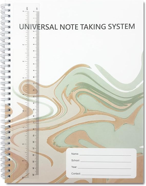 Cornell Notes Notebook, 811 Inch 124 Pages Spiral Bound Journal