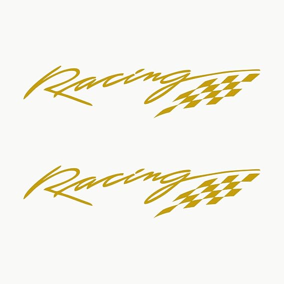Autodomy Racing Sport Tuning JDM OEM Stickers Pack 2 Units for Car | Exterior Car Sticker 20x4,5 cm | Off Road 4x4 Decals | Resistant to Rain, Sun, and Car Wash Tunnels (Gold)