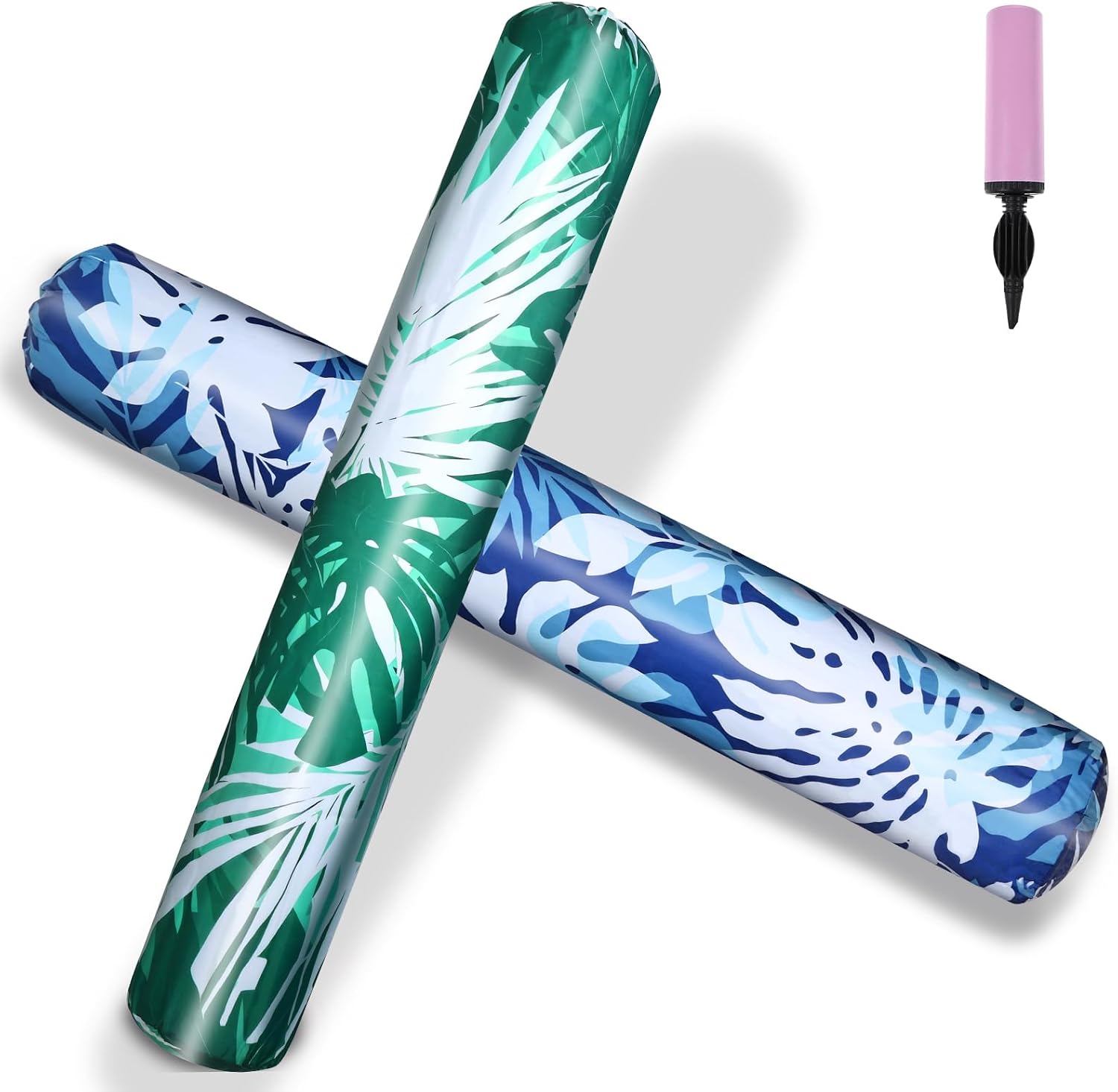 Inflatable Swim Pool Noodles - Soft Fabric Covered Large Noodles for Floating, Premium Buoyancy and Comfort for Adults, Perfect for Pool, Beach