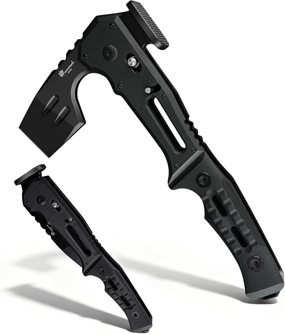 HX OUTDOORS Folding Hatchet Axe with Hammer & Bottle Opener