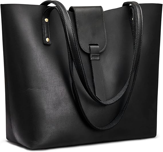 S-ZONE Genuine Leather Tote for Women Shoulder Handbag with Purse Organizer