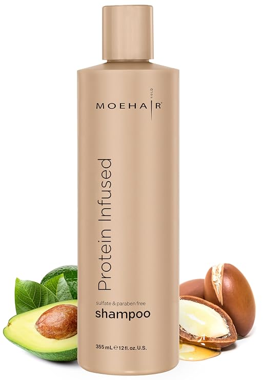 MOEHAIR Anti Frizz Shampoo for Frizzy Hair, Protein Infused, 12 Fl Oz | Anti-Frizz, Moisturizing & Strengthening Shampoo For All Hair Types