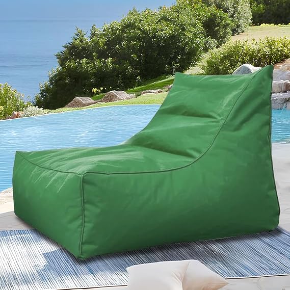 SXBCyan Waterproof Bean Bag Chair Cover No Filler-Bean Bags Floating for Pool-Outdoor Oxford Floats Lounger Pouf Beanbag Sofa Bed(80cm-Dark Green)
