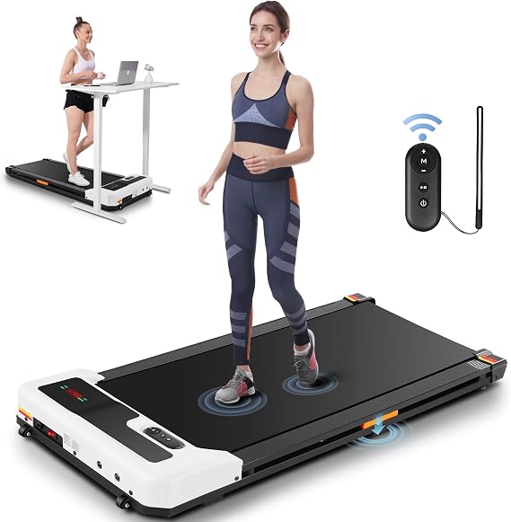 Walking Pad 2 in 1 Under Desk Treadmill, Walking Treadmill Portable Treadmills for Home Office Gym Apartment Walking Jogging Running Machine LED Display Remote Control, No Assembly Needed
