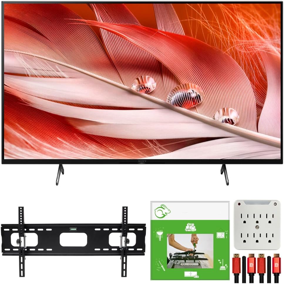 Sony XR75X90J 75-inch X90J 4K Ultra HD Full Array LED Smart TV Bundle with TaskRabbit Installation Services  Deco Gear Wall Mount  HDMI Cables  Surge Adapter