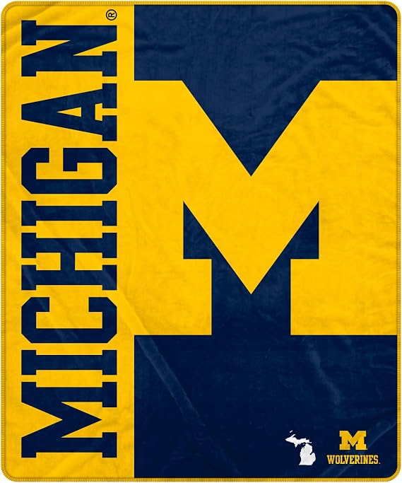 Pegasus Sports NCAA Michigan Wolverines Endzone Ultra Soft Tailgate Throw