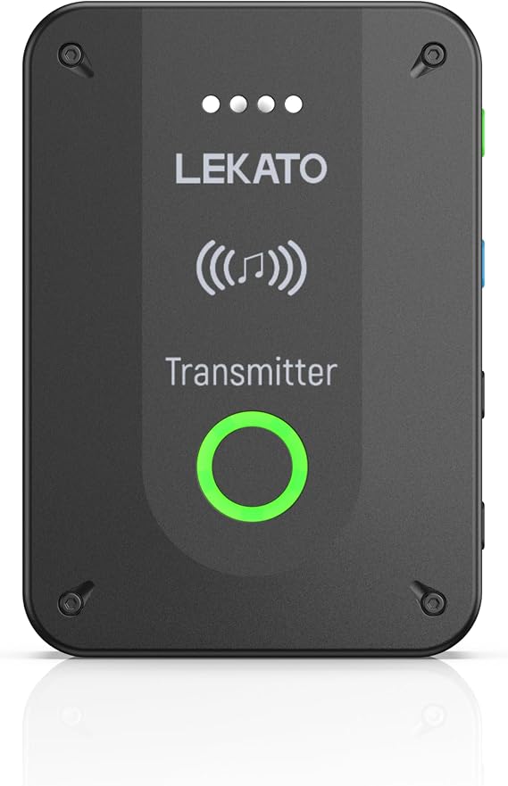 LEKATO Wireless in Ear Monitor System MS-02 Transmitter, Upgraded 2.4G Stereo IEM System Low Latency, Auto-Pairing,One to More, in-Ear Monitoring for Church,Band,Singer,Stage (Only Transmitter)