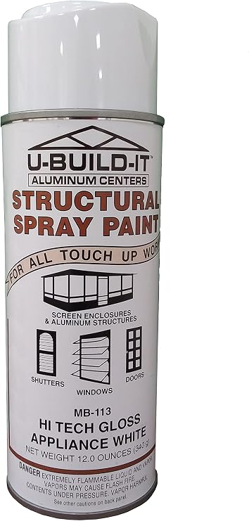 White Appliance Spray Paint High Gloss Touch-Up Paint for Refrigerator, Washer & Dryer, Oven & Metal Surfaces, Fast-Drying, Chip & Rust Resistant Finish