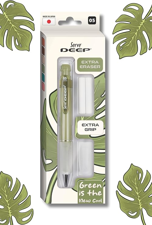 Serve Deep Klm & Grip & Silgi Yedekli Set 05mm Yaprak Yesili