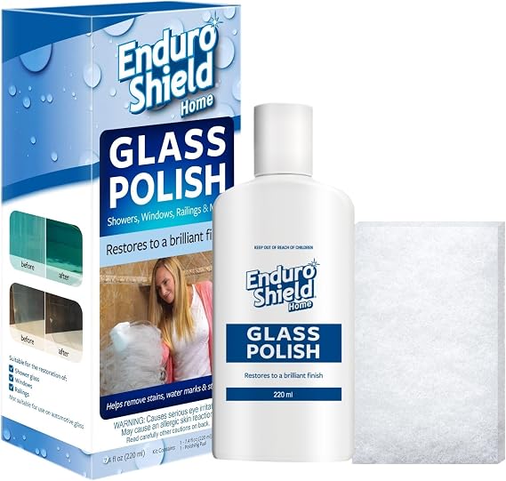 EnduroShield Shower Door Glass Polish & Hard Water Stain Remover 7.4 oz
