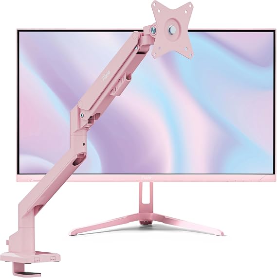 Pixio PX248 Wave Pink 24 inch 200Hz Refresh Rate FHD 1080p Resolution Fast IPS Panel 1ms GTG Response Time Gaming Monitor and PS1S Wave Pink Single Monitor Arm