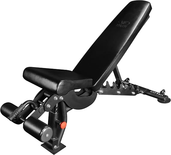 Valor Fitness Adjustable Weight Bench - FID Bench with Leg Support, 7 Back Pad Angles, Flat Incline Decline Positions, 1,000 lb Capacity, Home Gym Workout Bench with Transport Wheels