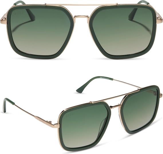 DIFF Jordan Designer Navigator Sunglasses for Women | 100% UVA/UVB Protection | Solid Frames