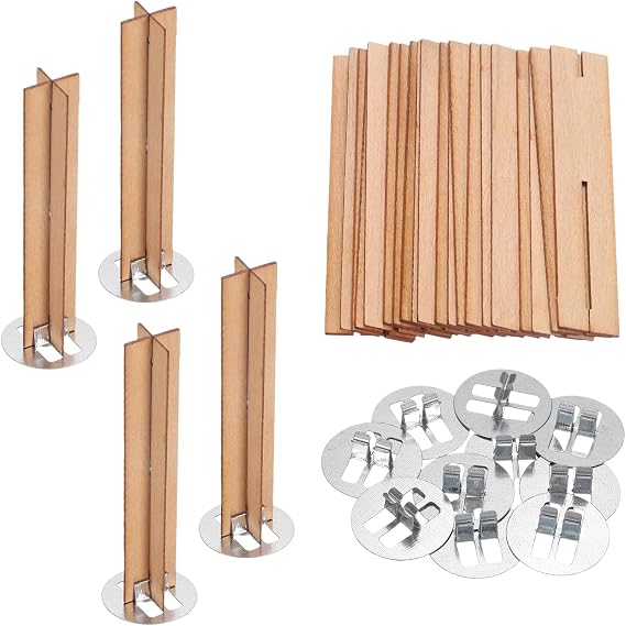 sourcing map Wooden Candle Wicks 0.6 x 3 Inch 10 Set