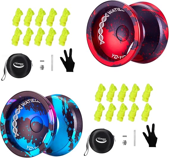 2 YOYO balls together-C130 black red + C130 blue blue powder-more value