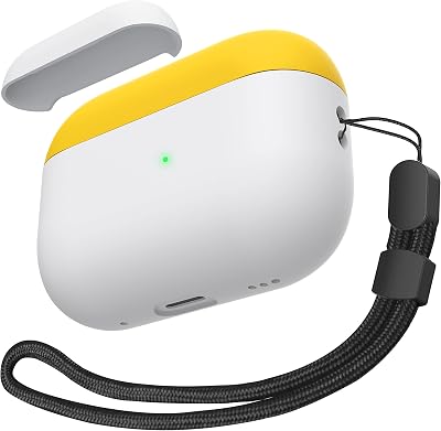 DamonLight AirPods Pro 2 Case [2 Caps][Compatible with Magsafe and Wireless Charging] Shock Proof Protective Cover with Lanyard for Apple AirPods Pro 2nd Generation Case 2022 Released White