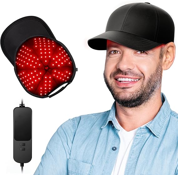 RELEXNOW Red Light Therapy Cap for Hair Growth with 180 Tri-Chip LEDs | 180 LEDs 660nm 850nm 940nm Wavelengths Infrared Red Light Therapy Hat for Men & Women Thinning Hair Regrowth