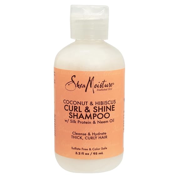 Shea Moisture Sheamoisture's Coconut & Hibiscus Curl & Shine Shampoo, 3.2 Oz