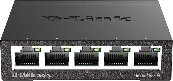 D-Link 5-Port Gigabit Unmanaged Ethernet Switch for Office, Media or Gaming