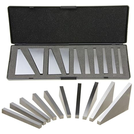Anytime Tools Angle Block Set 1, 2, 3, 4, 5, 10, 15, 20, 25, 30 Precision +/- 20 Seconds, Machinist Tool, 10 Piece Set