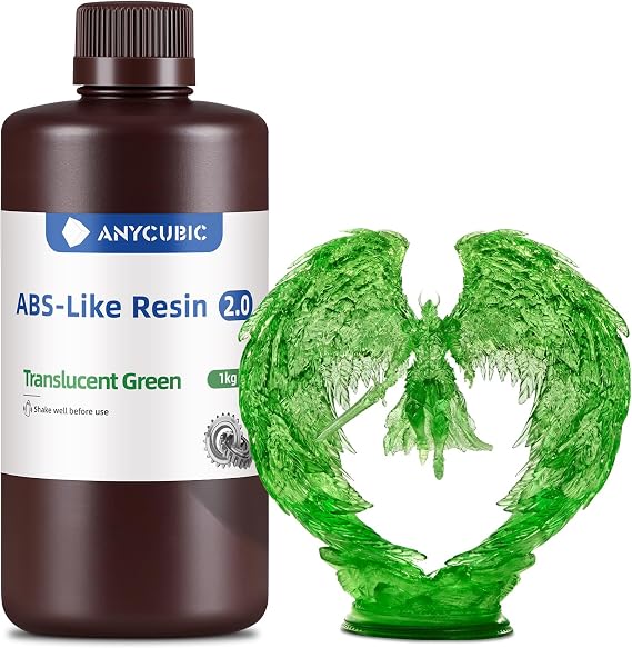 ANYCUBIC ABS-Like Resin 2.0 3D Printer Resin, 1kg Transparent Green