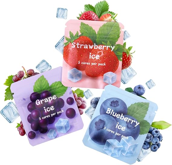 Breathing Necklace with Adjustable Resistance Mindful, Flavoured Filters Breathing Necklace Anxiety Relief for Adults, Easy Carry Yoga Exercise with Replacement Refills (Blue-Fruit Ice)