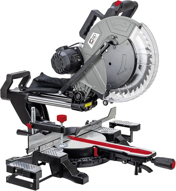 SIP 12" Sliding Compound Mitre Saw 305mm Double Bevel Laser 1.8kW Wood