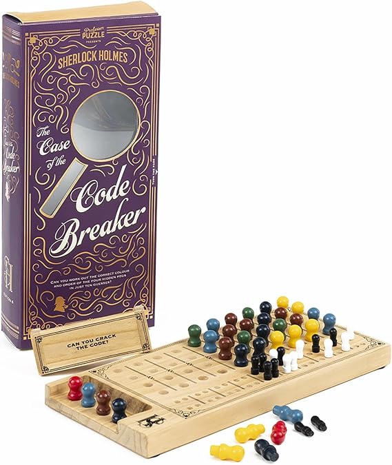 Professor PUZZLE - The Case of the Code Breaker - Wooden Brain Puzzle Set - 2 player battle of wits