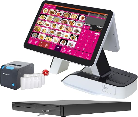 Restaurant POS System Touch Screen with Receipt Printer Cash Register Software for Food Businesses SET03