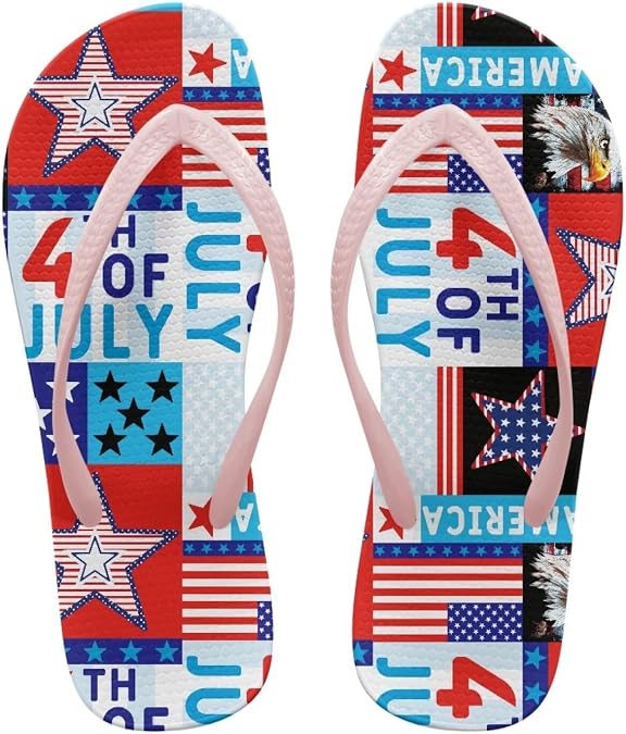Summer Flip Flops for Women No-Slip House Sandals Comfortable Walking Thong Sandals Indoor Outdoor Slippers Black Strap Size 5-9