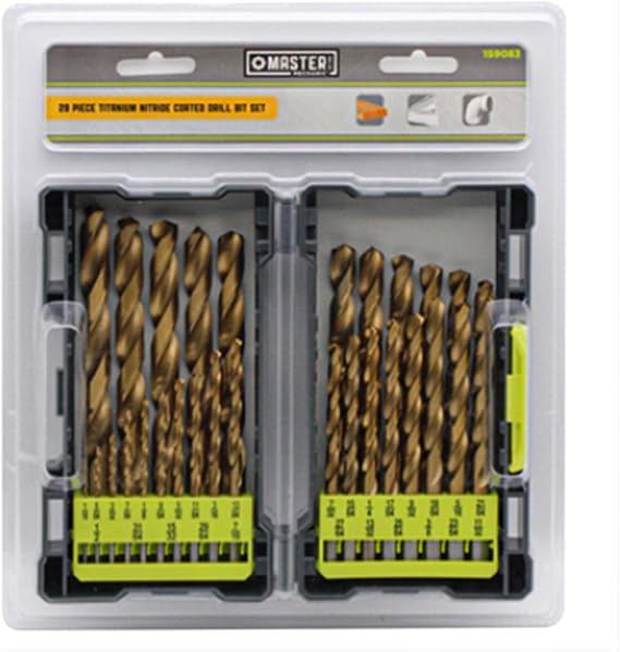 Master Mechanic 29 Piece Quick Change Titanium Coated Bit Set with Hex Shanks in Various Sizes for Tools and Home Improvement