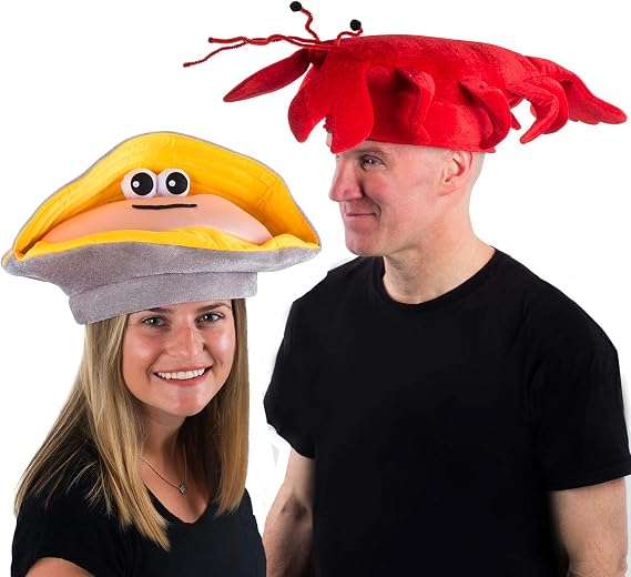 Tigerdoe Lobster and Clam Hat - Under The Sea Costume - Novelty Adult Hats - 2 Pack