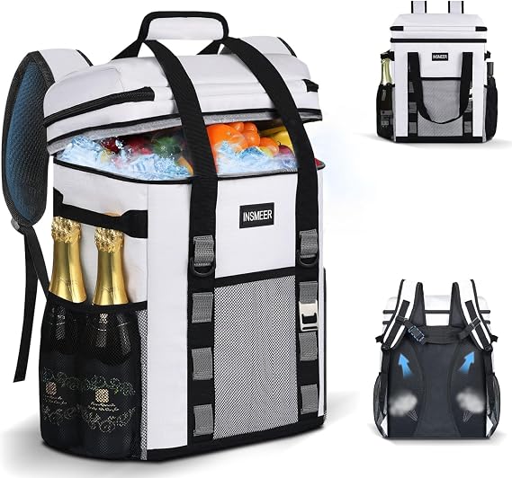 INSMEER 35L Leakproof Cooler Backpack, Insulated Cool Bag 60 Cans 12 Hours
