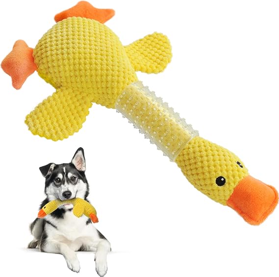 Fida Upgraded Plush Duck Dog Chew Toys for Aggressive Chewers | Durable Rubber Neck, Squeaky Dog Toys for Small, Medium and Large Dogs, Puppy Teething, to Keep Them Busy
