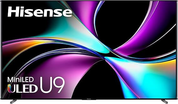 Hisense 85-Inch Class U9 Series Mini-LED ULED 4K UHD Google Smart TV (85U9N) - QLED, Native 144Hz, Full Array Local Dimming, Game Mode Pro, Alexa Compatibility, 480 Motion Rate