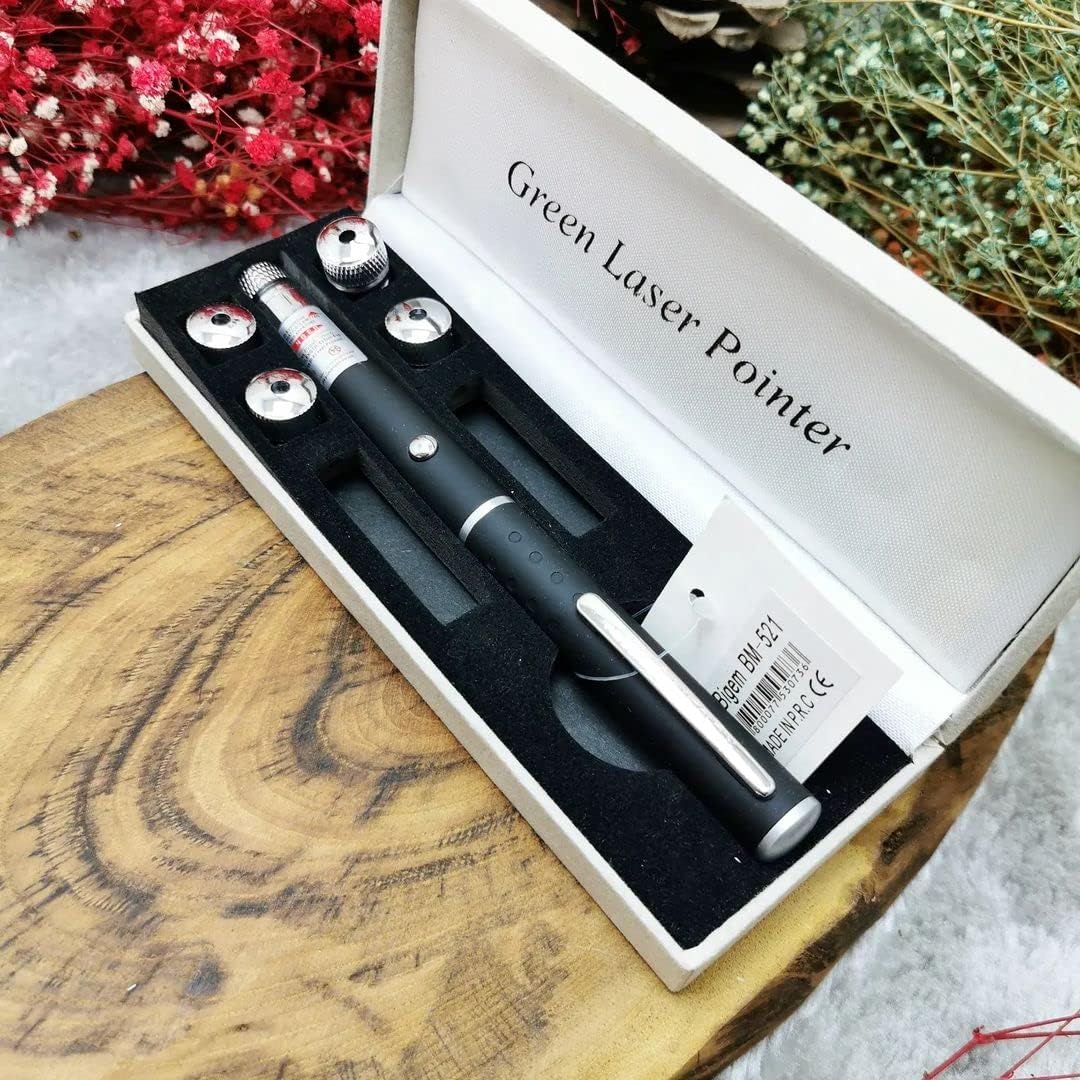 Grön laser med 5 olika huvudbatterier