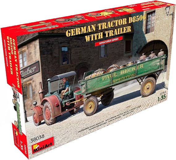 Miniart 38038-1/35 German Tractor D8506 with Trailer Scale Plastic Model kit