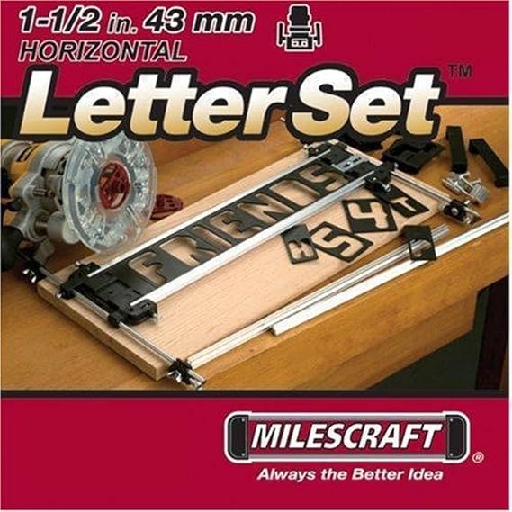 Milescraft 2202 Horizontal Character Template Set 1.5in (42 piece) Router Template set for Sign Making