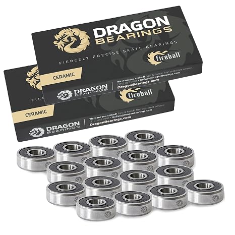 Dragon Roller Skate Bearings 16 Pack - High Performance Inline Skate Bearings -  for Life (Ceramic)