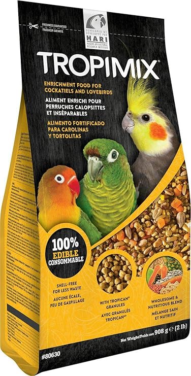Hari Hagen Tropimix Enrichment Food for Cockatiels & Lovebirds, 2 lb.