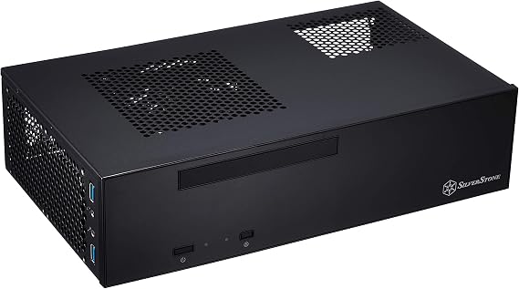SilverStone SST-ML09B MILO Series Mini-ITX Compatible Slim Type PC Case Horizontal Compatible Sideways Black