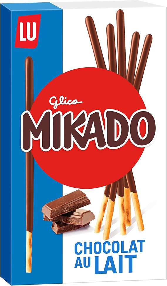 Mikado Milk Chocolate Biscuits 75g | Ultra-Thin Biscuit Sticks, 11 Calories Per Stick, Suitable for Vegetarians, No-Sticky Fingers Design, For Snacking
