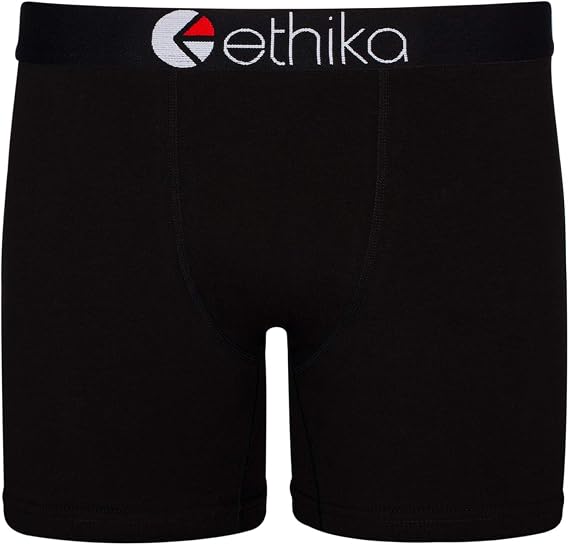 Ethika Men's Mid Boxer Brief, BlackOut(BLK,L)