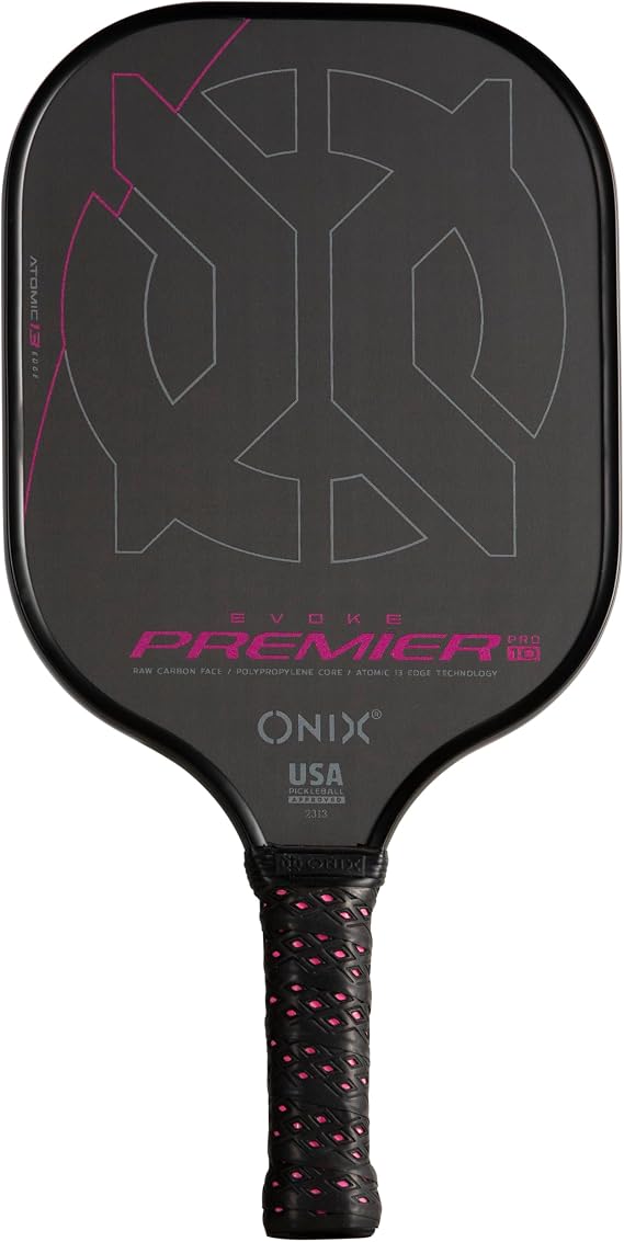Onix Carbon Fiber Surface Medium-Weight Premium Perforated Grip One-Piece Construction Pickleball Paddle
