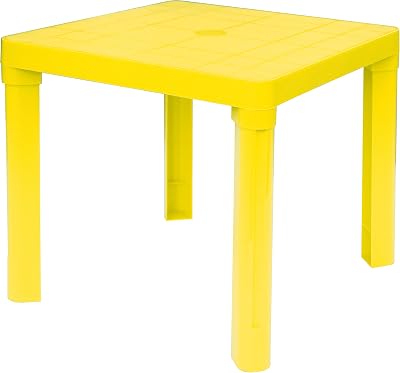 Baby Lulu Childrens Light Poly Play Table - 18.1 x 18.1 - Storable - Made in Italy - Yellow