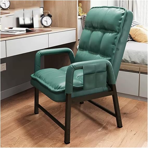 Lazy Sofa Bed,Modern Leather Recliner Chair with Adjustable Backrest & Ottoman Ergonomic Lounge Chair High Back Single Reclining Sofa Chair Armchair with Thick Padding Comfortable Back Suppo