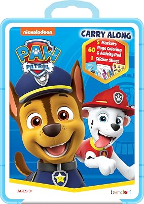 Nickelodeon Paw Patrol Plastic Coloring Case with 60-Page Activity Pad, Stickers, and 5 Markers AS50420