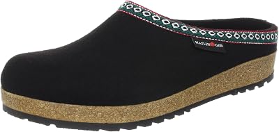 Haflinger Unisex GZ15 Clog,Black,45 EU 12 M US Mens