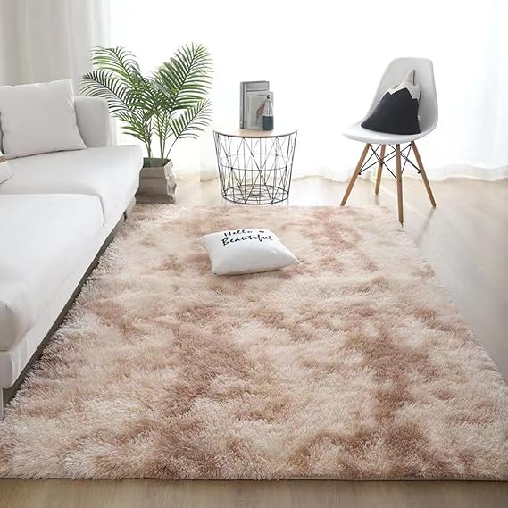 NIULAA Hochflor Teppich 80x160 Beige Modern Flauschig Weich Teppich Wohnzimmer Kinderzimmer Deko Schlafzimmer Flur Läufer Outdoor Carpet Langflor Fellteppich Kunstfell Shaggy Einfarbig Bettvorleger